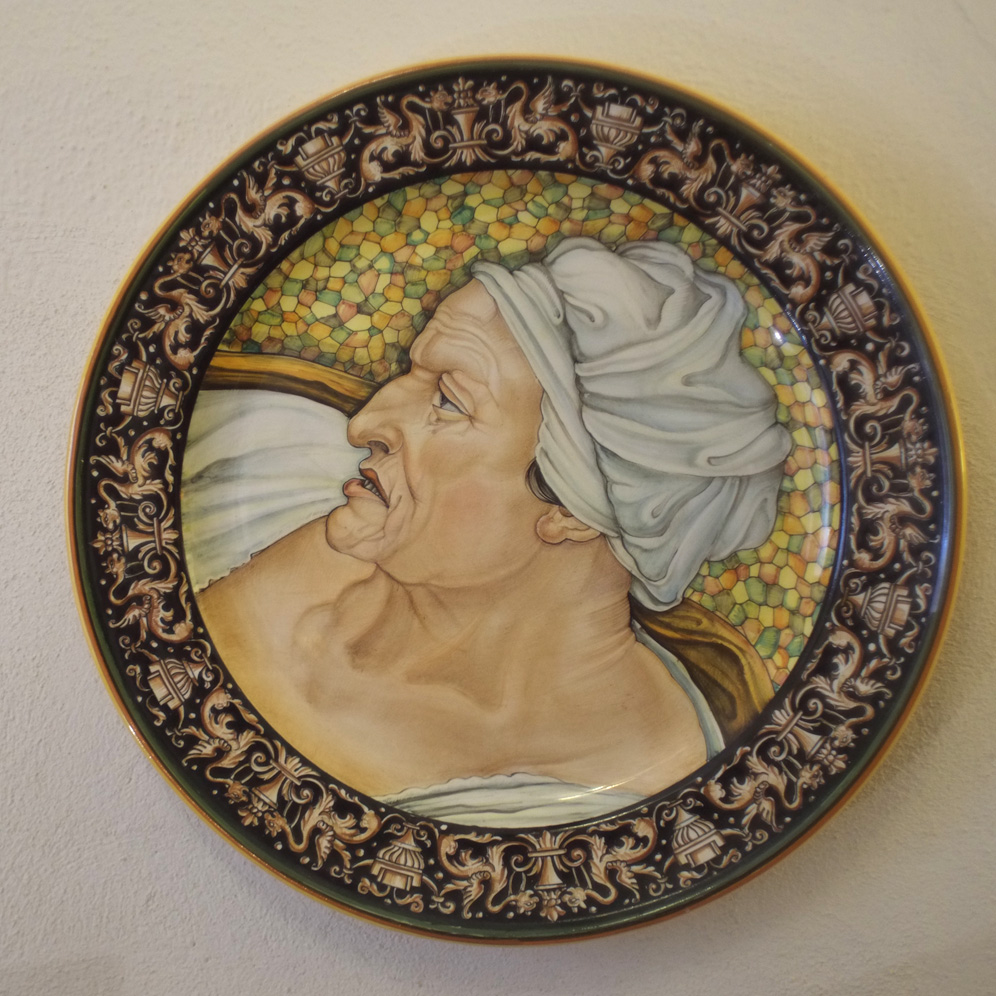 Piatto in ceramica Deruta. Cesare Margaritelli. Sibilla Cumana